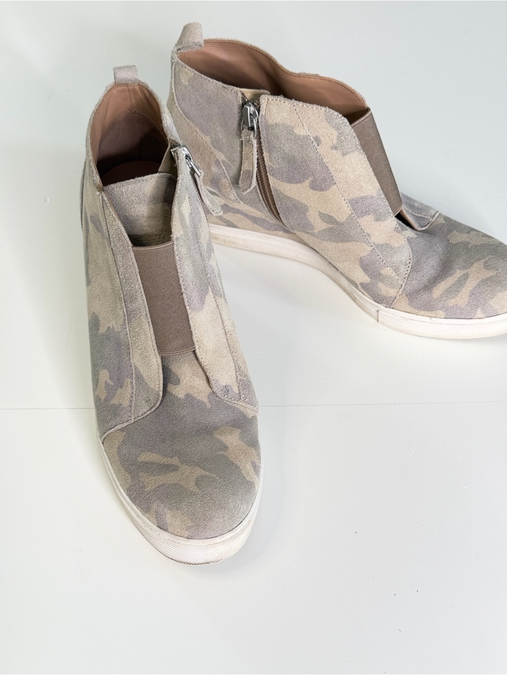 Paolo Beige and Tan Felicia Slip-On High-Top Sneaker - Picture 1 of 9
